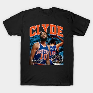 Walt Frazier The Clyde Basketball Legend Signature Vintage Retro 80s 90s Bootleg Rap Style T-Shirt